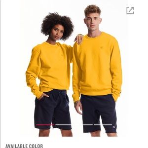 Small yellow champion crew neck